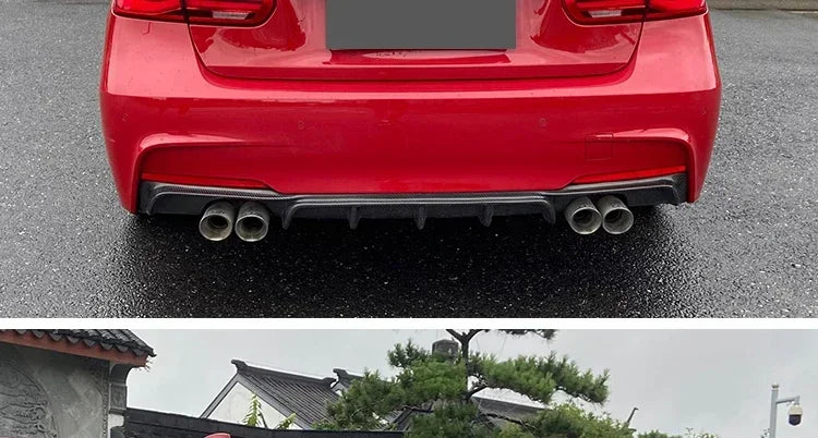 Carbon Fiber Rear Bumper Lip Trunk Wing MP M4 PSM Style Roof Spoiler Kit For BMW 3 Series F30 F31 F35 2012-2019 Gloss Black