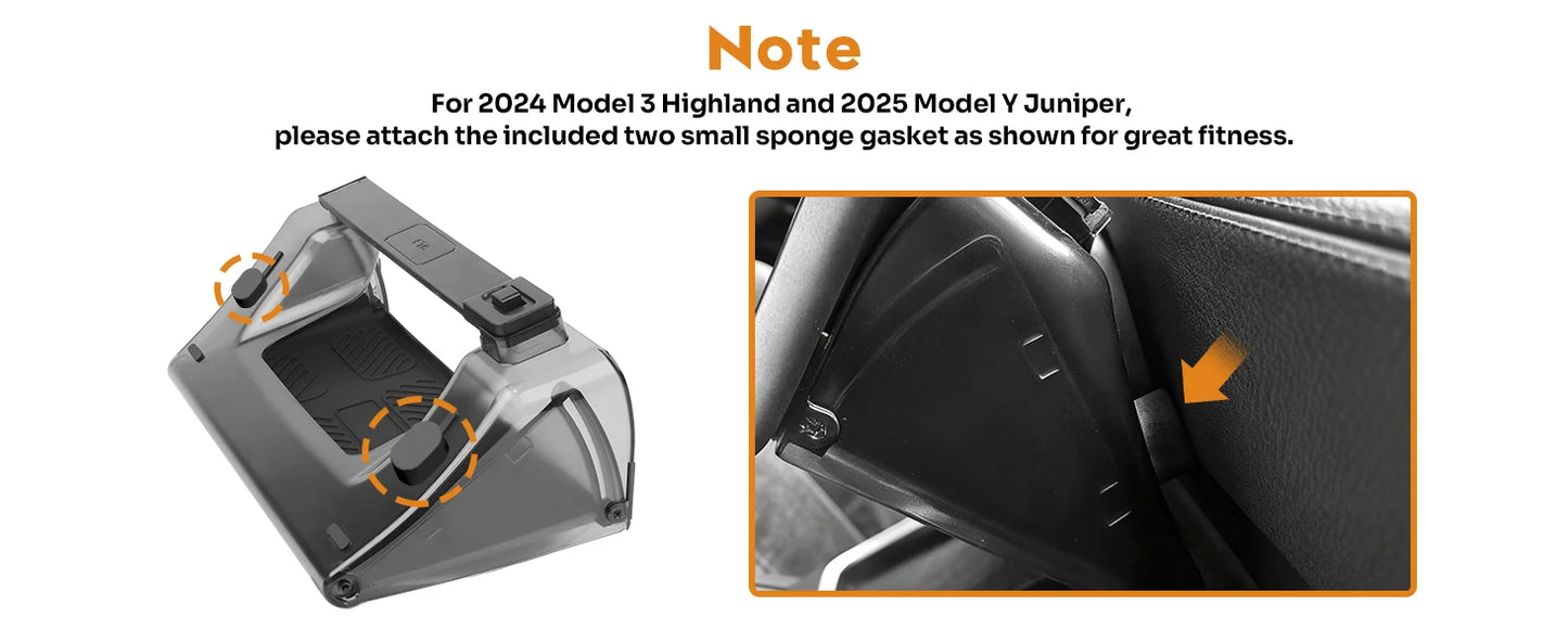 TEEQ Center Under Screen Storage For Tesla Model 3 Highland Model Y Tray Storage Box Behind The Screen Storage Box Accessories