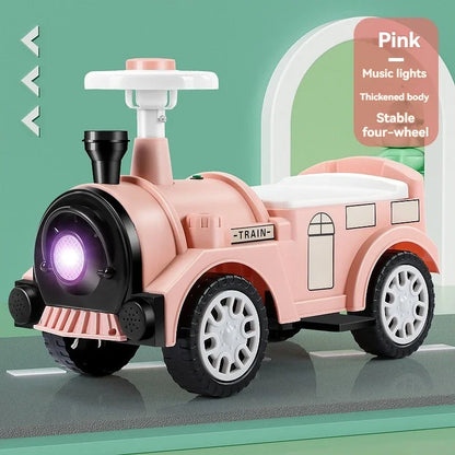 Ride on Toys for Kids Ride On Train with Lights & Music Retro Balance Bike Balance Car Toy Birthday Gift for Toddlers Boys Girls