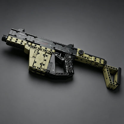 2026 New Vector Submachine Gun Military Equipment Building Block Gun  - Educational Toy Gun with Folding Stock