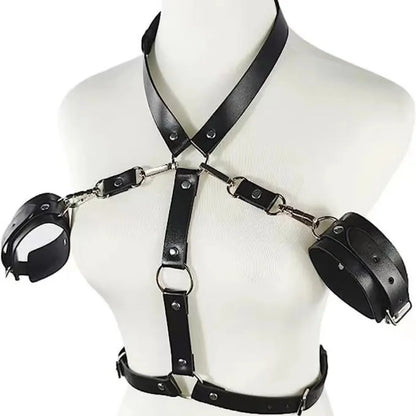 BDSM Sexy Female Bondage Kit Adjustable PU Leather Thigh Garter Harness Adults Games Sex Toy Wear with Butt Bondage Lingerie 18+