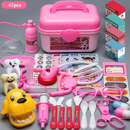 Doctor Toys for Kids Doctor Pretend Play Set Children Medical Dentist Tools Stethoscope Educational Toy Gift for Boy Girl