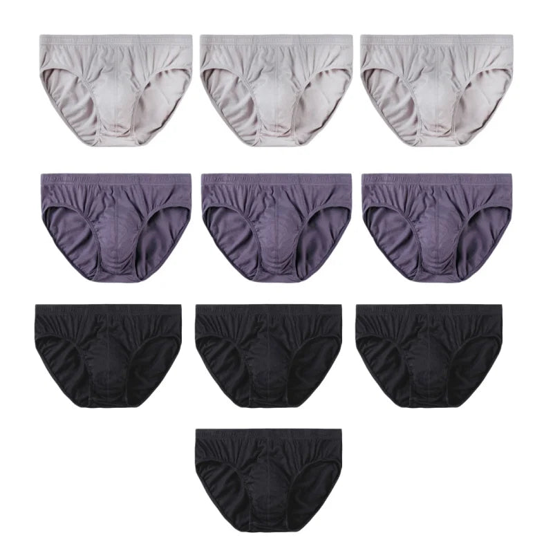 10Pcs/Lot Men's Plus Size 100% Cotton Briefs Loose Breathable Comfortable Mid-Rise Underwear XL-5XL Lingerie Underpants
