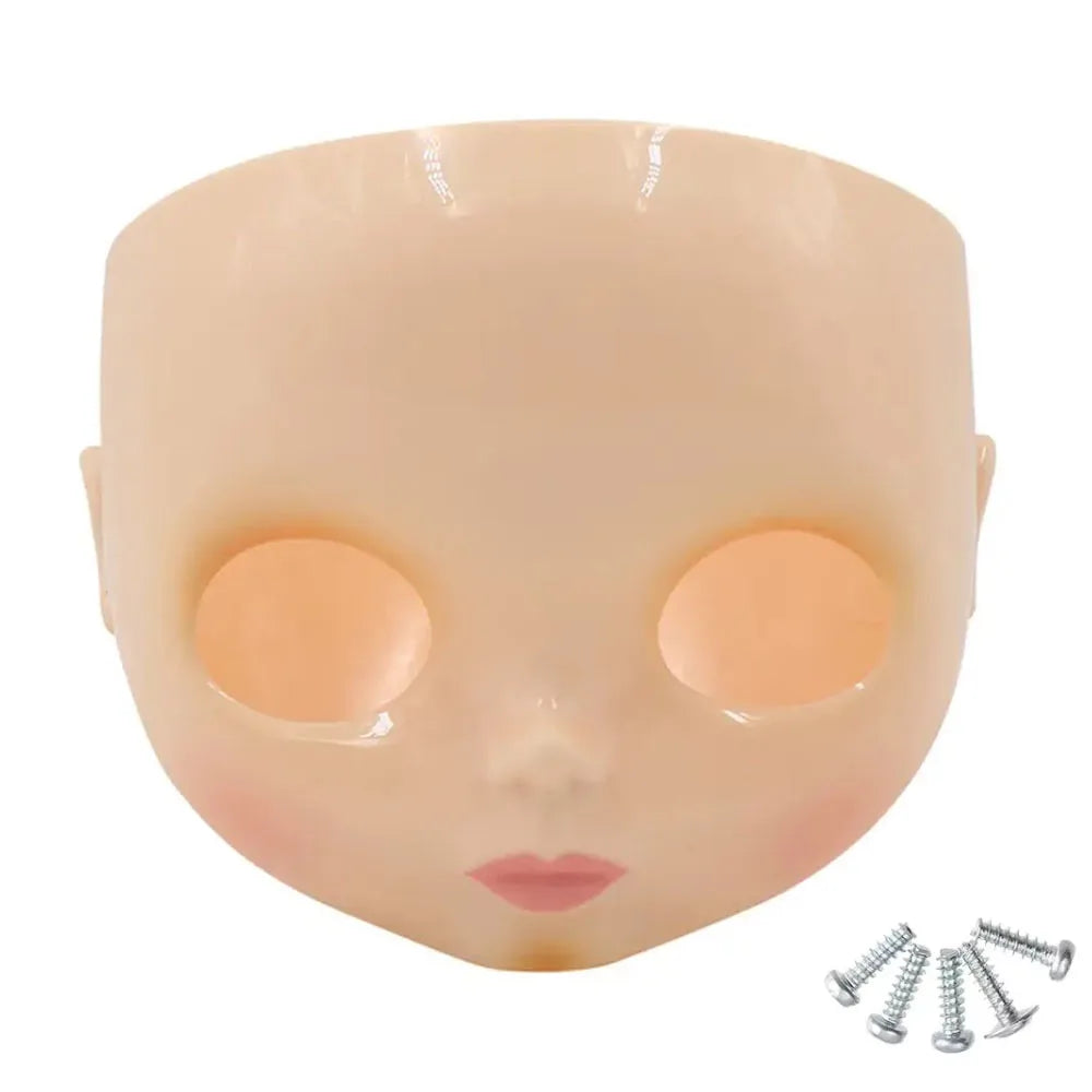1/6 DBS Blyth Doll Face Without Makeup Faceplate Backplate Screws for DIY Makeup Newbie Practice Custom Doll Toys Accessories