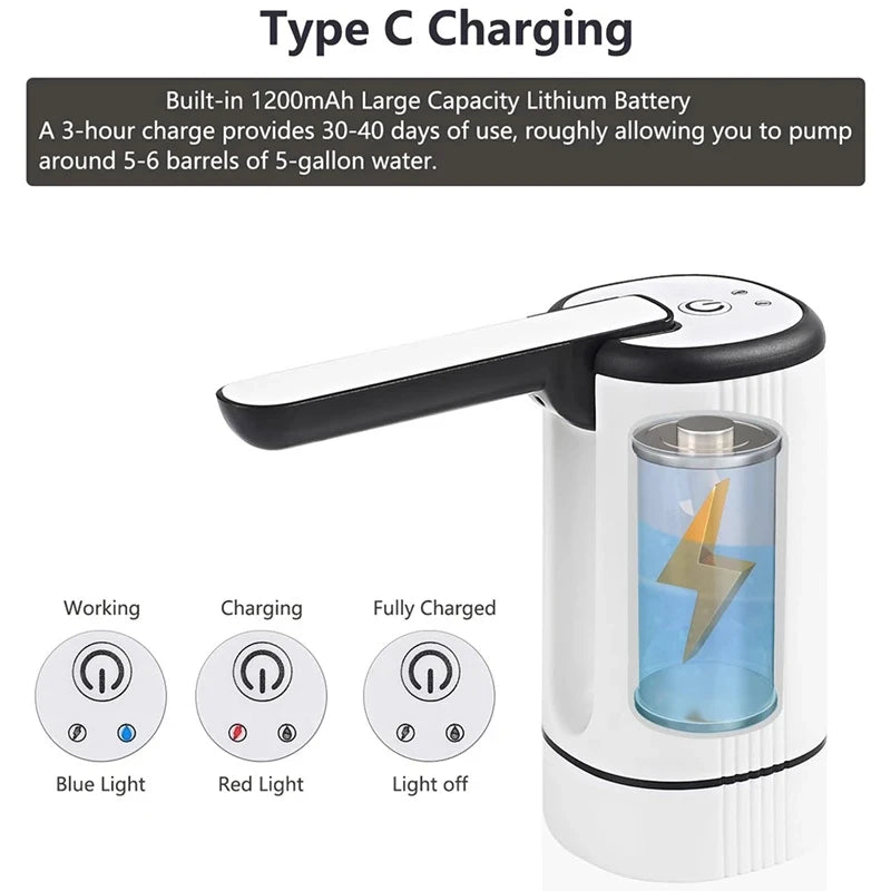 Water Dispenser - Water Cooler Dispenser - Portable Water Bottle Pump For Camping Or Family And Office Easy Install Easy To Use