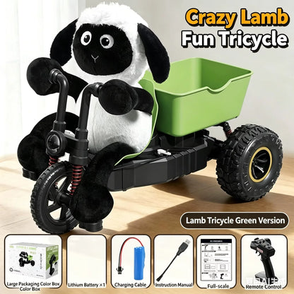 2026 New Kawaii Lamb Rc Tricycle Stunt Car Remote Control Drift Toy With Lights 2.4g Rc Car Kids Drifting Toys Boys Girls Gifts