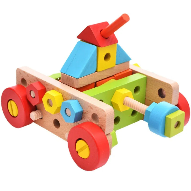 Children's Wooden Building Block Assembly Toy Set Christmas Birthday Gift
