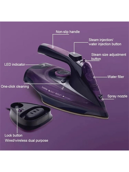 SONAKY 2 In 1 Cordless Steam Iron with Ceramic Soleplate and Variable Steam Function