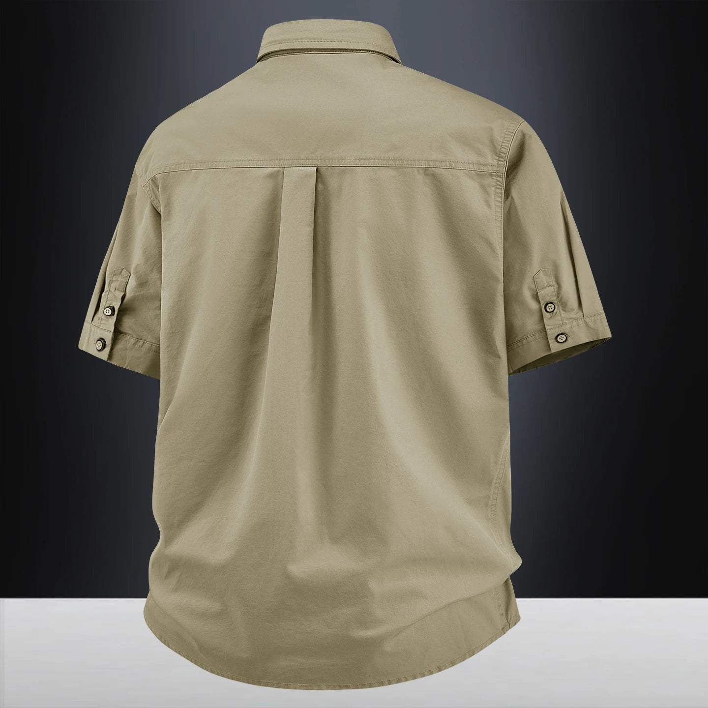 2026New Short-sleeved Shirt Men's Summer Casual Pure Cotton Washed Large Size Top Loose Solid Color Tooling Shirt Men's Clothing