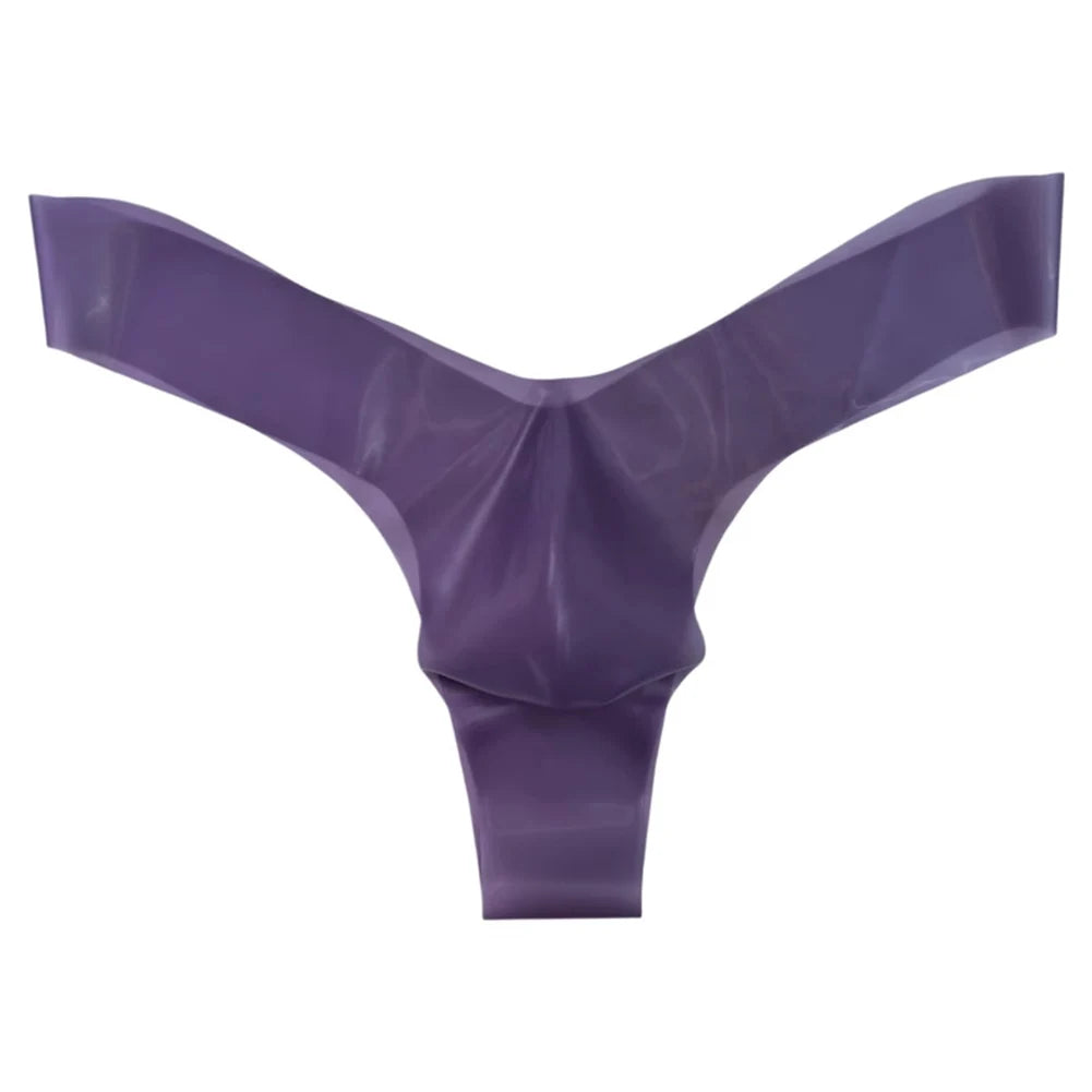 1pc Translucent Mens Latex Thongs Briefs Sexy Seamless Underwear G-String Low Waist T-Back Pouch Lingerie Underpants