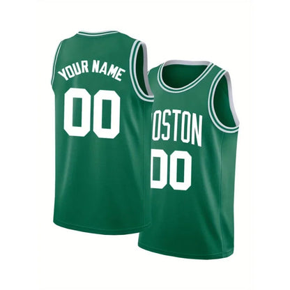 Custom Name & Number Men's Embroidered Basketball Jersey Round Neck Personalized Sleeveless Shirt Men DIY Tank Top