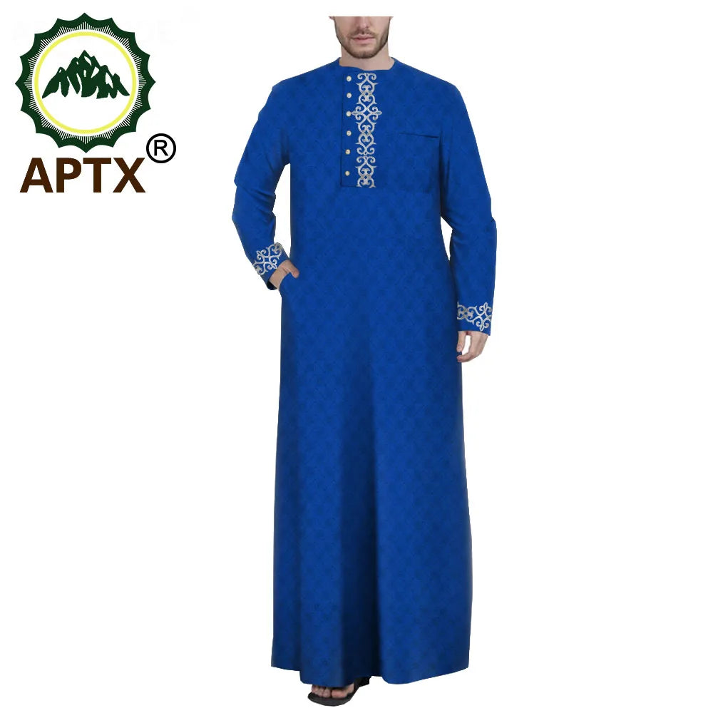 Muslim Jubba for Men Quality Thobe Tailor Made Single Breasted Loose Casual Style Long Robe for Event Wedding TA2014001