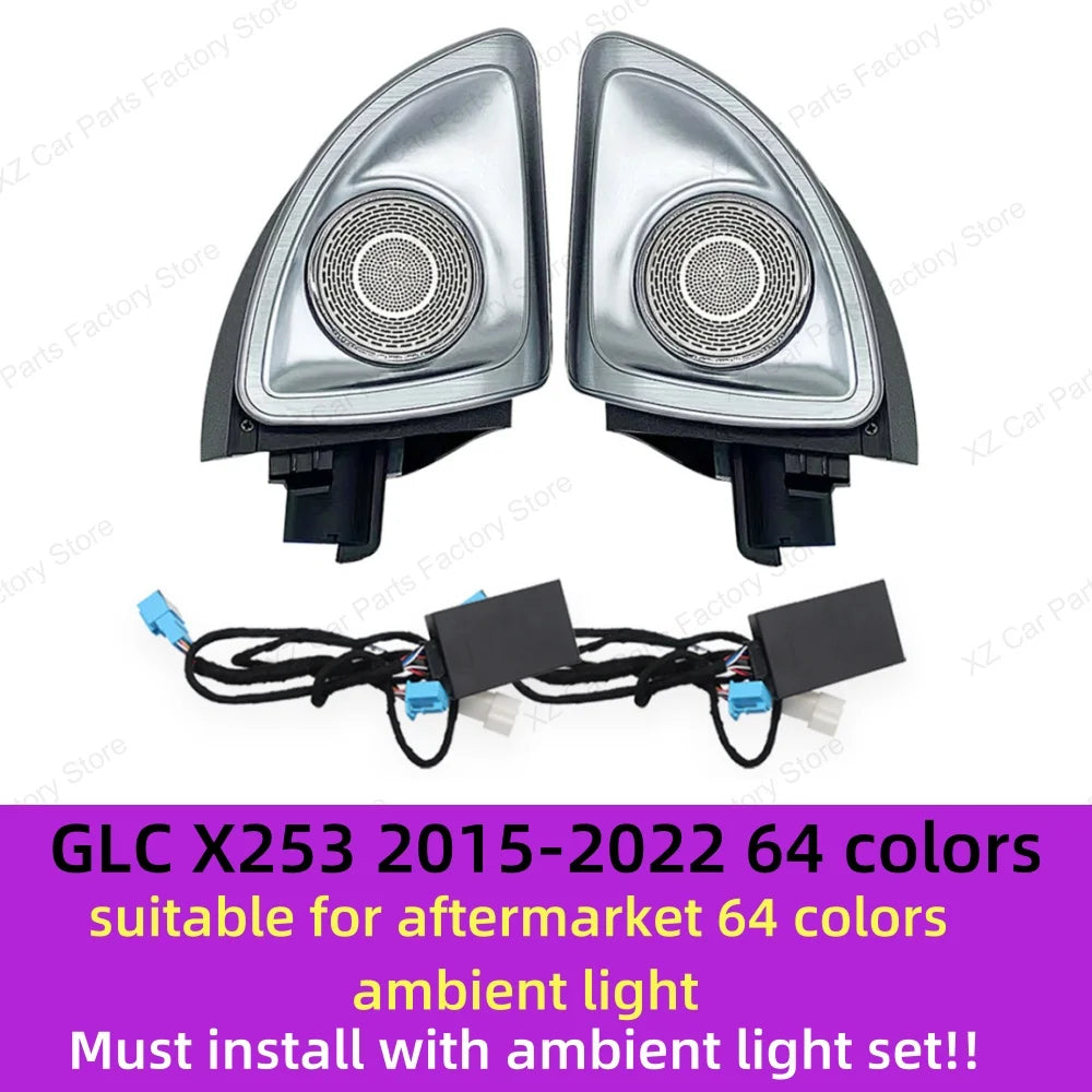 For Mercedes-benz 4d Rotating Tweeter C Glc E S-class W213 W205 W222 W223 X253 Rgb Led Luminous Car Speaker Horn Refit