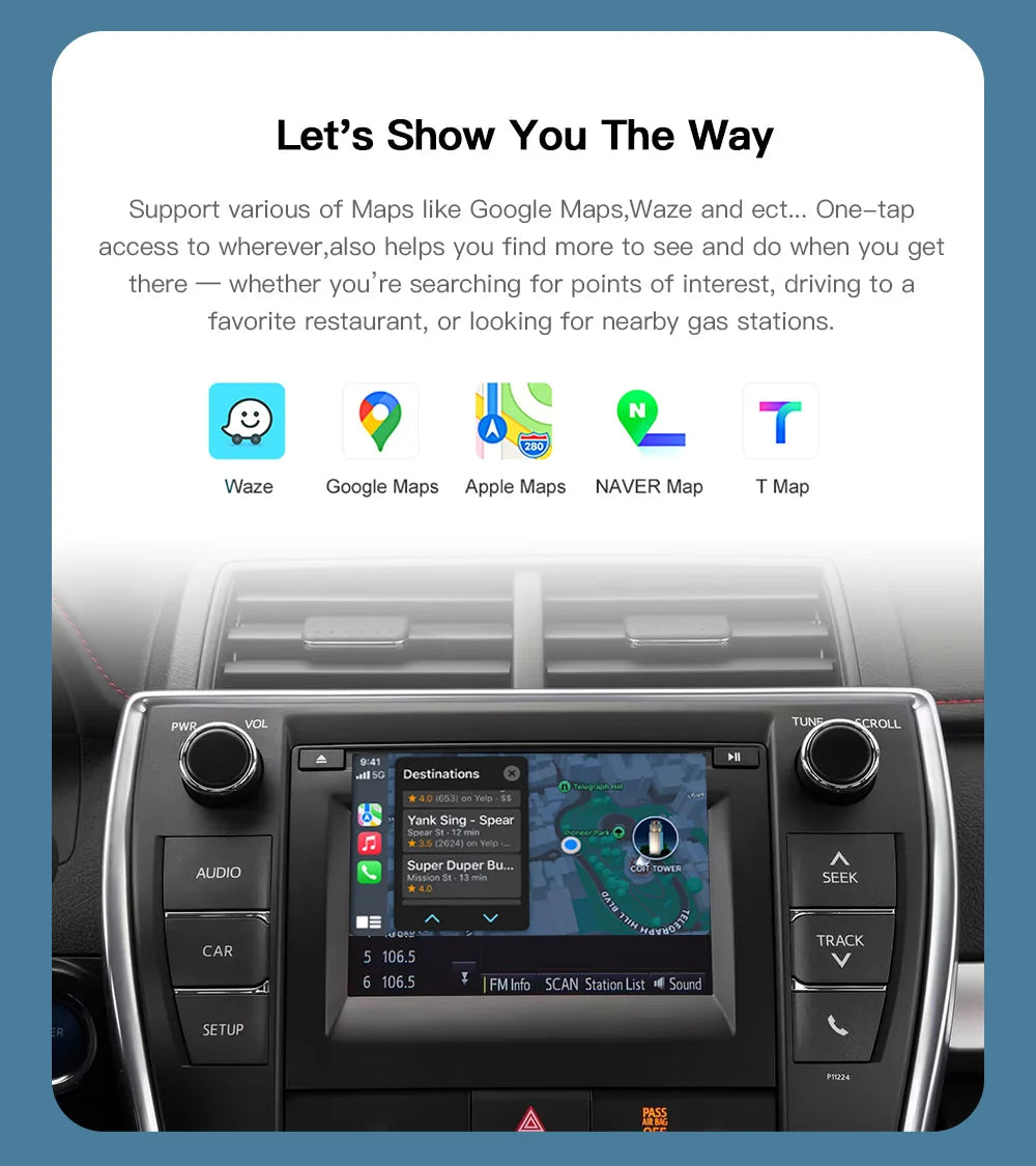 Wireless Carplay Android Auto module For TOYOTA CH-R Corolla Camry Auris prius RAV4 Avensis Highlander car play box Car decoder