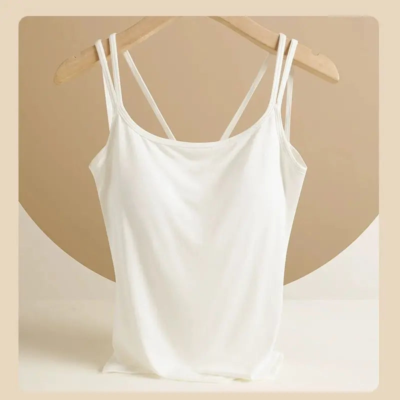 For 40-100kg Modal Camisole Top Plus Size with Chest Pad Integrated Suspenders Vest for Women Base Underwear Tank Top