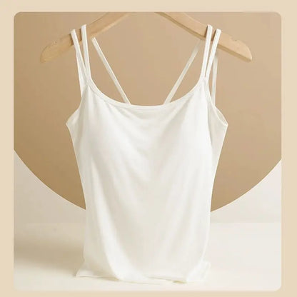 For 40-100kg Modal Camisole Top Plus Size with Chest Pad Integrated Suspenders Vest for Women Base Underwear Tank Top