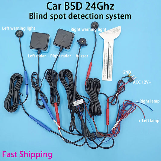 BSD Blind Spot Detection System 24Ghz Millimeter Wave Radar Change Lane Safer BSM Blind Spot Monitoring Assistant Safety Driving