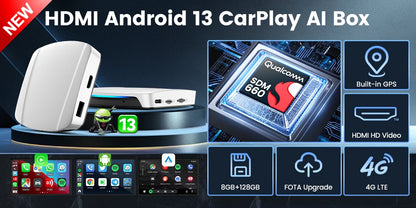 2026 CarlinKit Smart CarPlay Ai Box Android 13 Support Netflix YouTube Split Screen Wireless Android Auto & CarPlay Smart TV Box