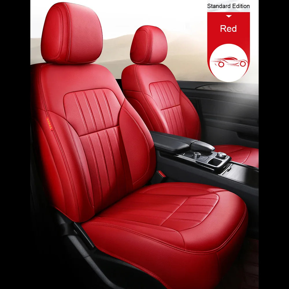 For Volkswagen VW Golf 6 GTI 2009 2010 2011 2012 Nappa Leather Custom Car Seat Covers for 2 Front Seats Protector Accessories