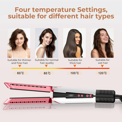 TINSOL New 2-in-1 Multifunctional Hair Dryer Air Straightener Negative Ion Hair Styling Tool Long-Lasting Styling Tool