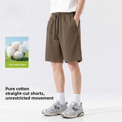 Baleno Men's Basketball Shorts Pure Cotton Sporty Casual Grey Summer Leisure Loose Fit Elastic Waist Short Length Pants