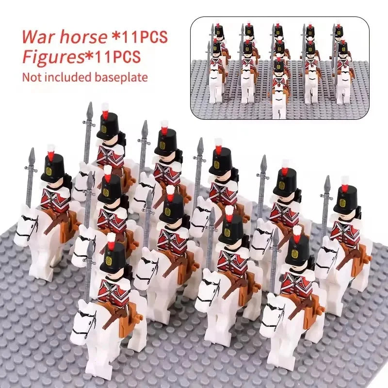 MOC Historical Military Building Blocks Figures Napoleonic Wars British Infantry Soldiers Rifle DIY Brick Toys For Birthday Gift