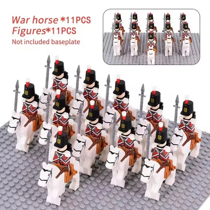 MOC Historical Military Building Blocks Figures Napoleonic Wars British Infantry Soldiers Rifle DIY Brick Toys For Birthday Gift