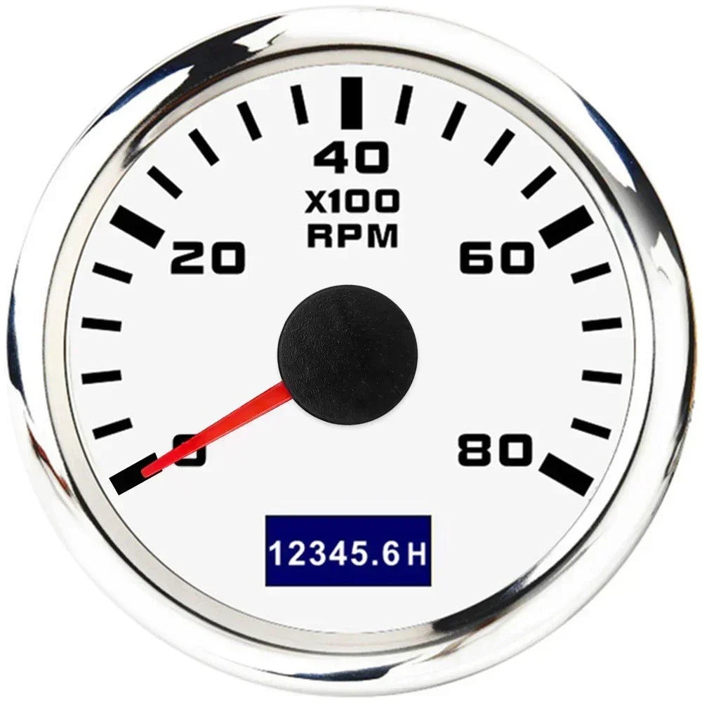 3000/4000/6000/7000/8000 RPM Gauge with Hourmeter Gauge 52mm Tachometer Waterproof 7 Color Backlight Tacho Gauge For Car Boat