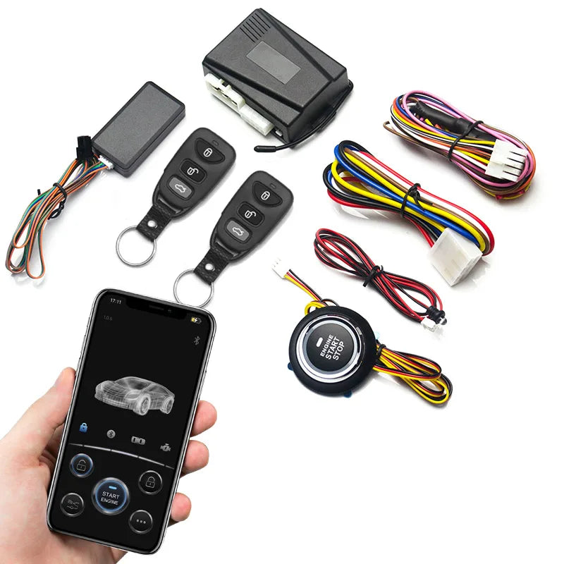 12V Car Remote Starter Start Stop Button Universal Centra lization Anti Theft Engine Lock Alarm System Auto Remote Starter