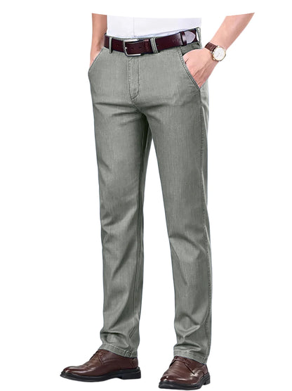 Men's Jeans Straight Leg Denim Pants High Waist Loose Fit Suit Trousers Business Office Formal Casual Men's Dress Pants Summer