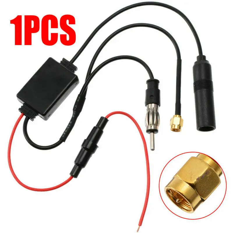 1PCS Stereo Aerial DAB AM FM Radio Car Antenna Amplifier Splitter Signal AMP Booster Car Radio Antenna Amplifier Auto Parts