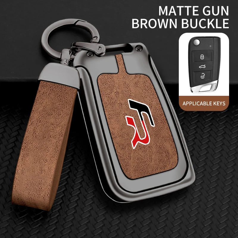 Suitable for Seat Ateca Leon FR 2 Ibiza zinc alloy car key cover high-end genuine leather car key case buckle auto accessories