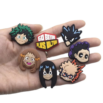 Hot Toys Japanese Manga 10-132pcs Shoe Charms My Hero Academia PVC Shoe Accessories Decoration Party Kids Xmas Halloween Gifts