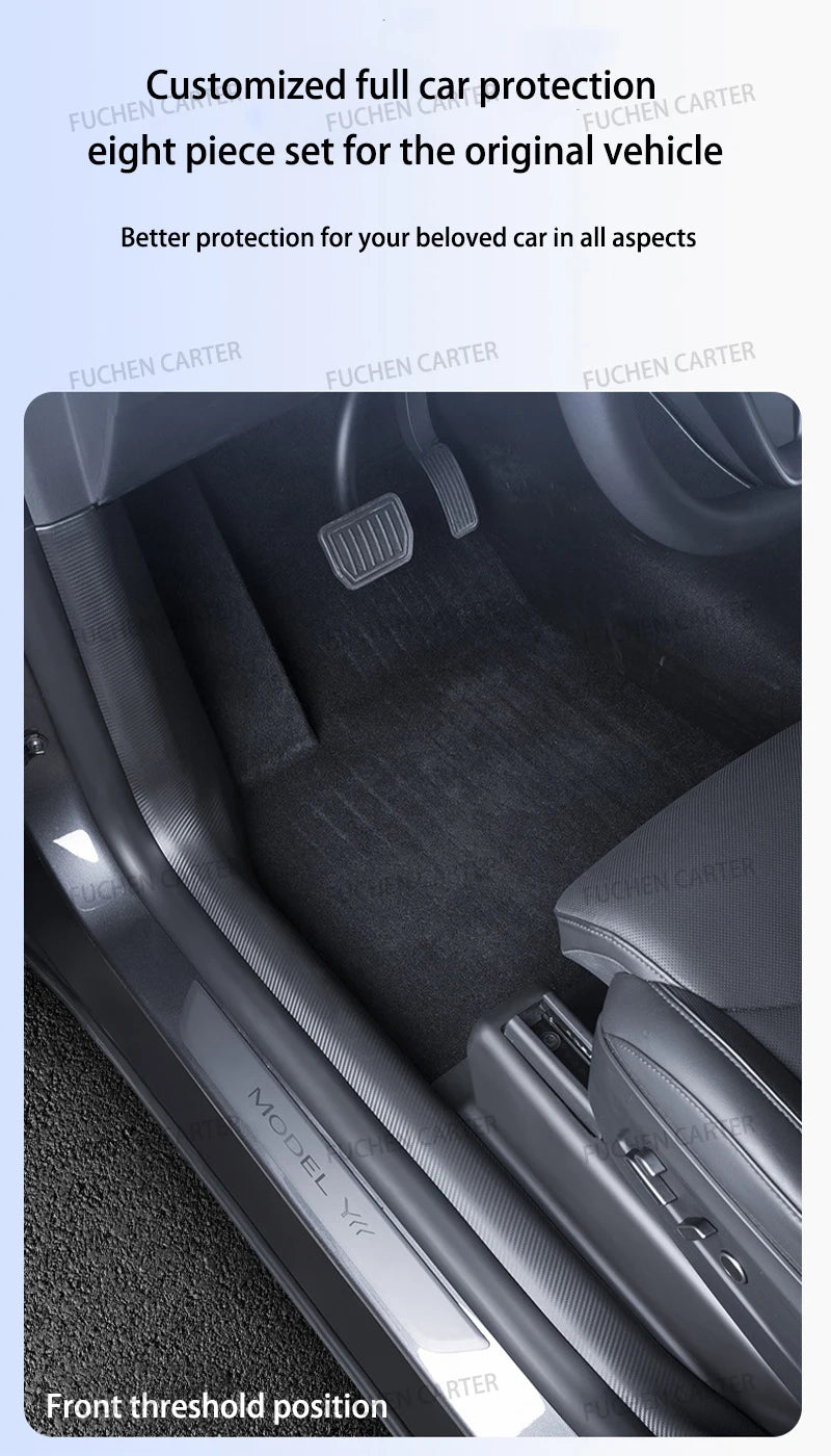 For Tesla ModelYL Launch 2026 TPE Front Rear Door Sill Guard Anti Scratch Dirt Resistant Threshold Strip Interior Protection Set