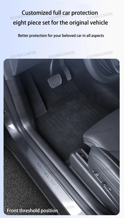 For Tesla Model YL 2026 TPE Front Rear Door Sill Protector Threshold Strip Waterproof Anti-kick Guard Panel Interior Accessories