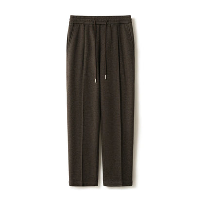 New Product Release Autumn Winter: Men's Wool Acetate Silk Straight Leg Pants Casual Hanging Pants Thick and Warm Knitted Pants