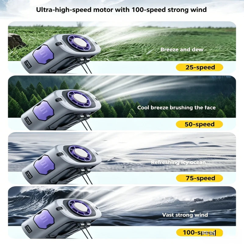 2026 New Semiconductor Cooling Waist Fan Portable USB Rechargeable Mini Air Conditioner Personal Cooler for Outdoor Work