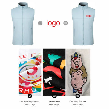 Fashion Style Down Vest Custom Team Logo Casual Sleeveless Jacket Printing Pattern Chill -proof Coat Company Brand Text 2026