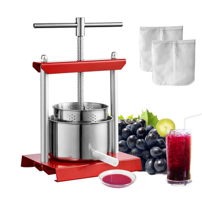 2L 3L 6L Manual Fruit Press Stainless Steel Household Manual Squeezer Cider Vegetables Juice Extractor for Home Kitchen