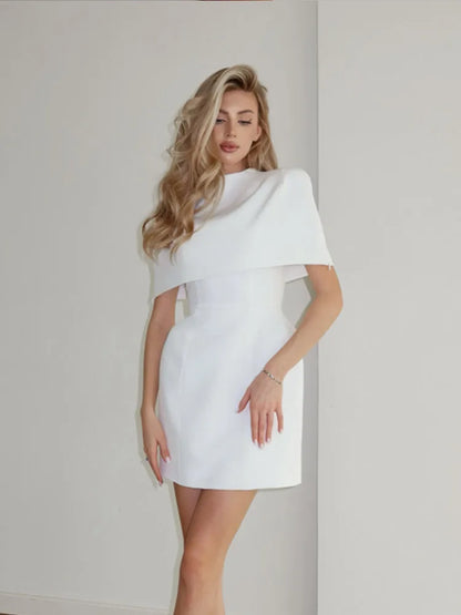 Trendy Lady Hollow Out Lace Mini Dress Elegant 2025 New Long Sleeve Designs Chic High Neck Short Vestidos Autumn Club Night Gown
