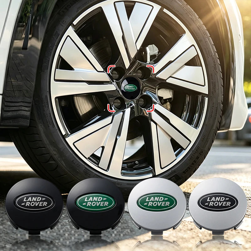 4Pcs Car Emblem Wheel Center Hub Cap Covers Auto Rim Cover For Land Rover Ranger Autobiography Freelander Evoque Rover Sport