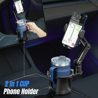 Car Phone Holder, Cup Holder Phone Mount With Memory Function 360°Rotation iPhone Car Phone Mount With Adjustable Long Neck