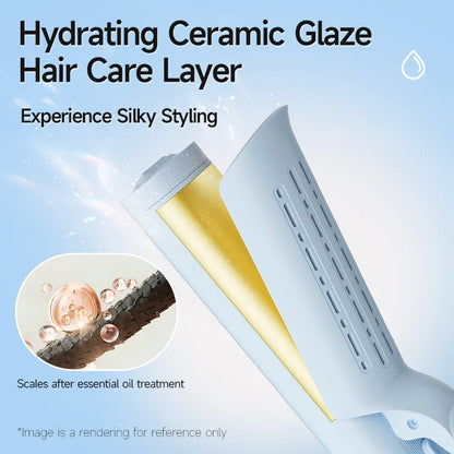3 in 1 Interchangeable Cold Air Hair Styler Straightener Comb Arc Curling Iron Fast Heating Billion Negative Ions Portable