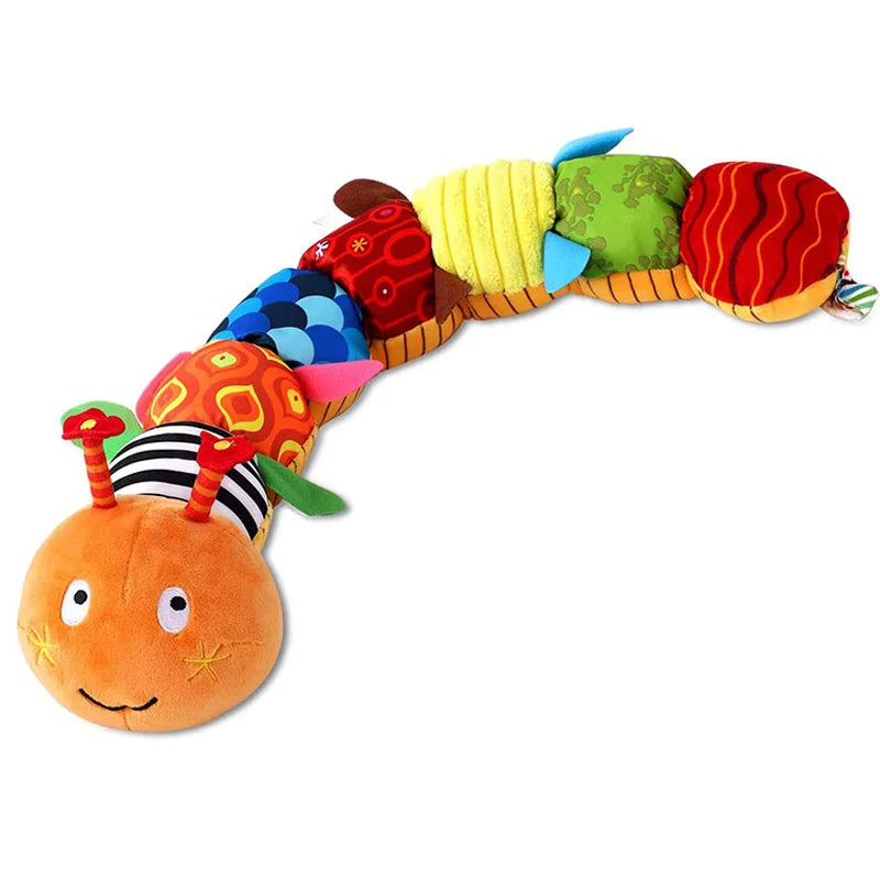 Tummy Time Toys 0-24 Months Baby Musical Stuffed Animal Infant Ruler Design Rattle and Multi-Textures Newborn Toys for Babies