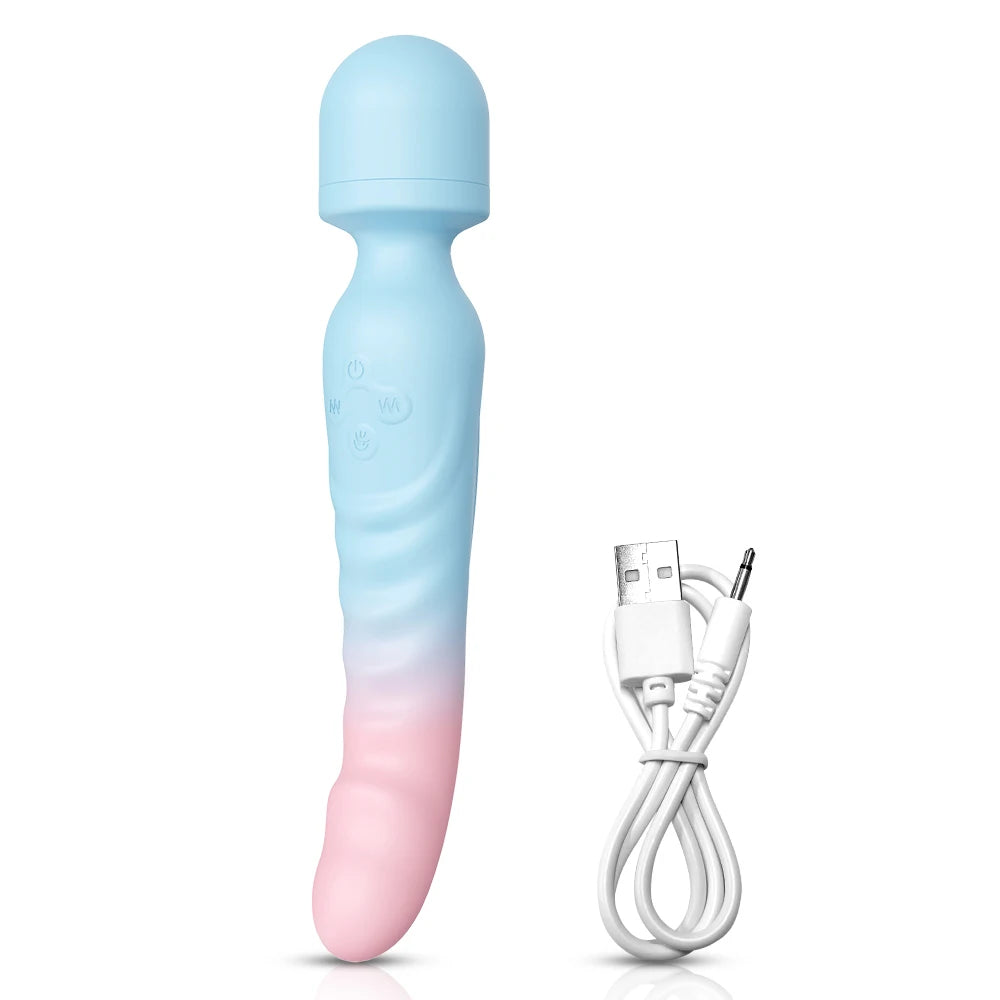 Heating AV Wand Vagina Vibrator for Women G-Spot Clit Stimulator Nipples Breast Massager Female Masturbator Sex Toy for Women