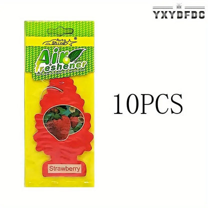 3-80pcs Christmas Tree Car Air Freshener Natural Aromatherapy Tea Paper Hanging Perfume Vanilla Auto Parts Interior