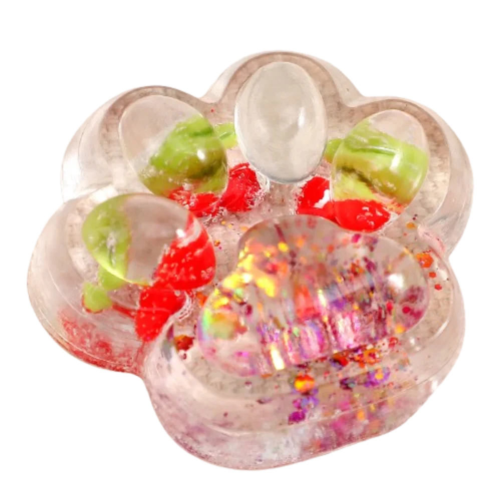 Fruit Cat Paw Squeeze Toy Kneading Soft Fruit Pinch Fidget Toy Handmade Cat Paw Slow Rebound Decompression Toy Children Gifts