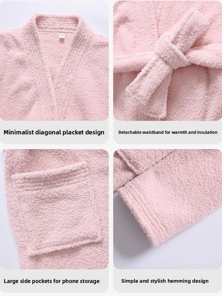 Arctic Velvet Thiened Women's Sp Robe Island Velvet Couples Bath Robe Coral Velvet Men's Home Clothes Autumn Winter Home...