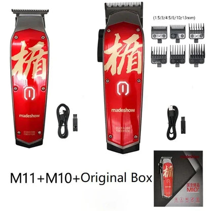 MEDESHOW D8 Professional Hair Cutting Machine Kit for Men Hair Clipper Trimmer 0mm Gap Cutter Head USB Charger Barber Kit