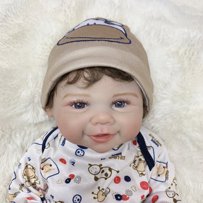 AnjoDoll 18 Inch Vivienne Boy/Girl Full Body Soft Vinyl Doll Painted Reborn Doll With Rooted Hair For Gifts Muñecas Reborn